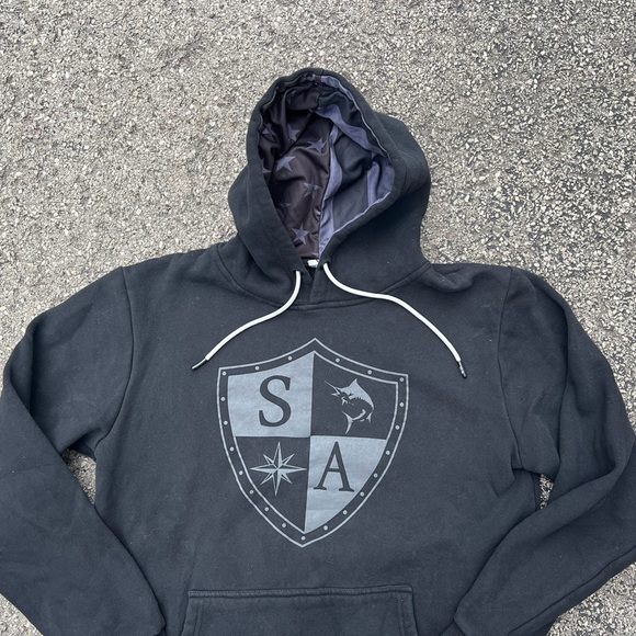 SA Fishing INNER LINED HOODIE BLACKOUT AMERICAN FLAG Large - Picture 2 of 3